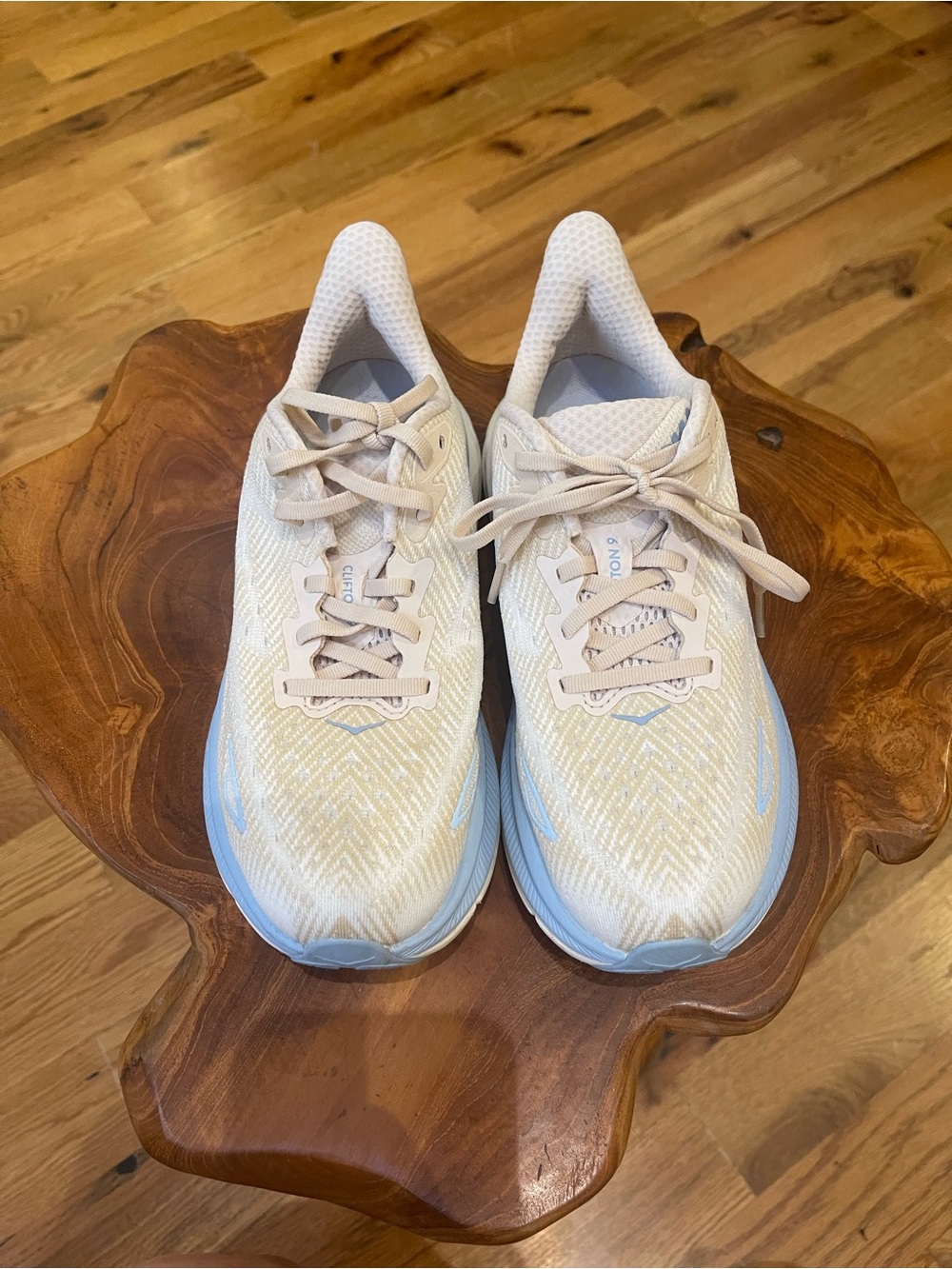 Hoka Women's 7.5 Brand New! Light Beige Knit Athletic Sneakers